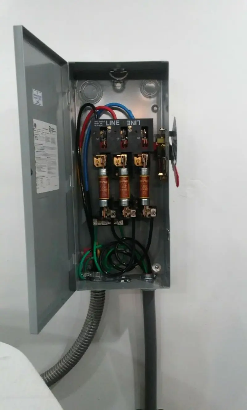 Three-phase disconnect switch installed for Electrical Wiring & Rewiring in Lutherville